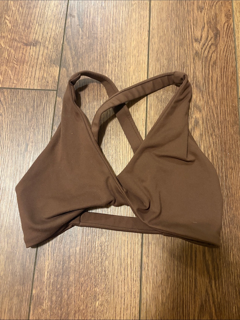 Wireless Brown Crisscross Bralette